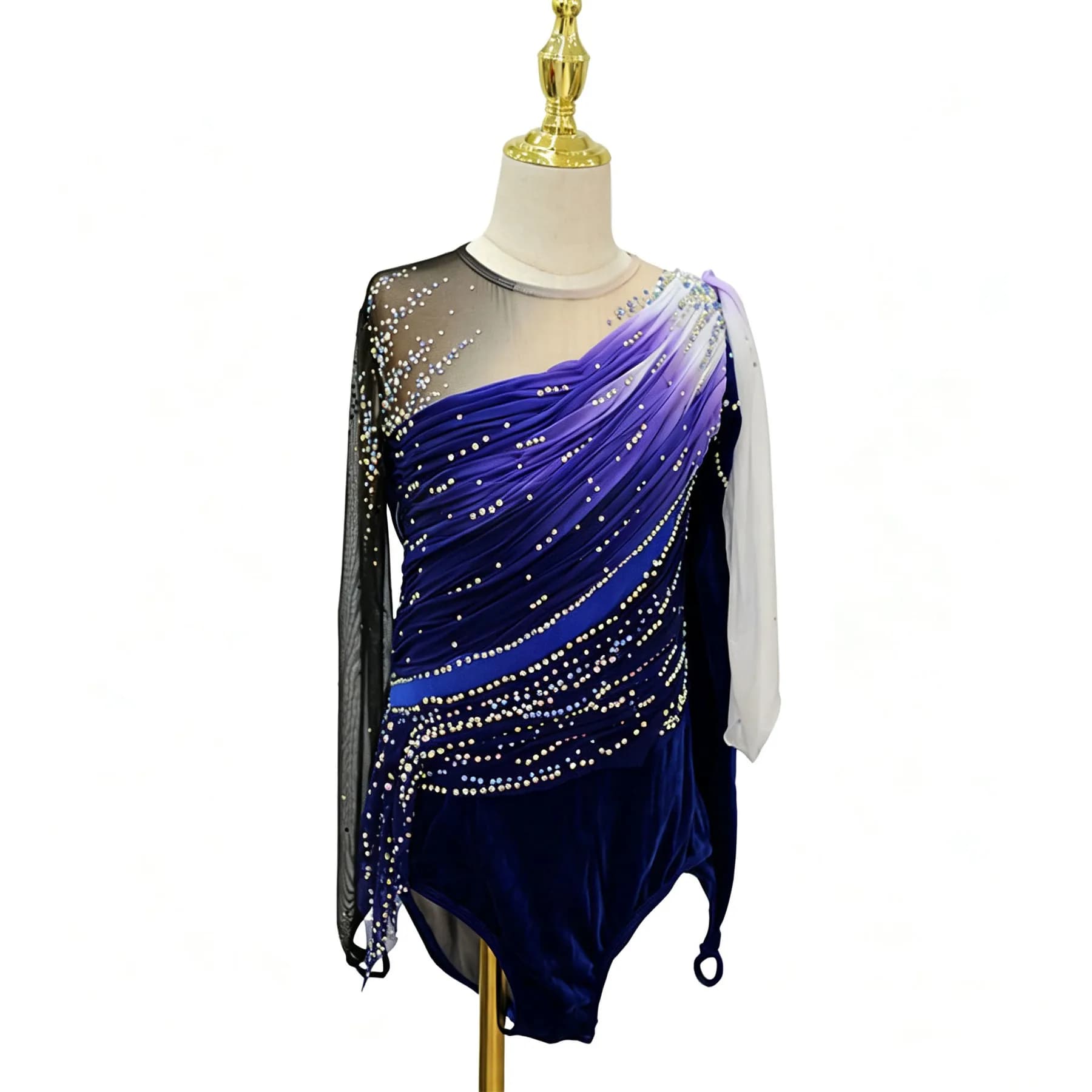Figure Skating Ice Dance Elf Rhinestone Skating Dress Skating Skirt for Children and Adults Men Customized