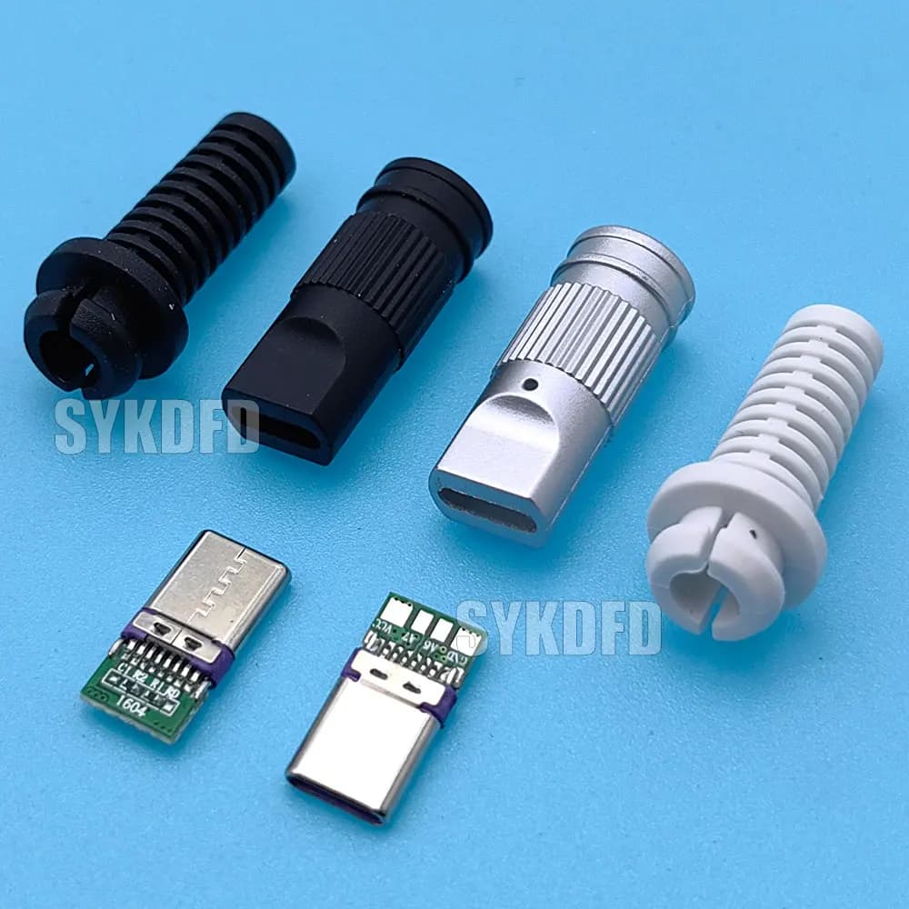 10 set di connettori di ricarica rapida tipo C 5A USB 3.1 Jack 24pin spina maschio terminali elettrici saldatura accessori cavo dati fai da te