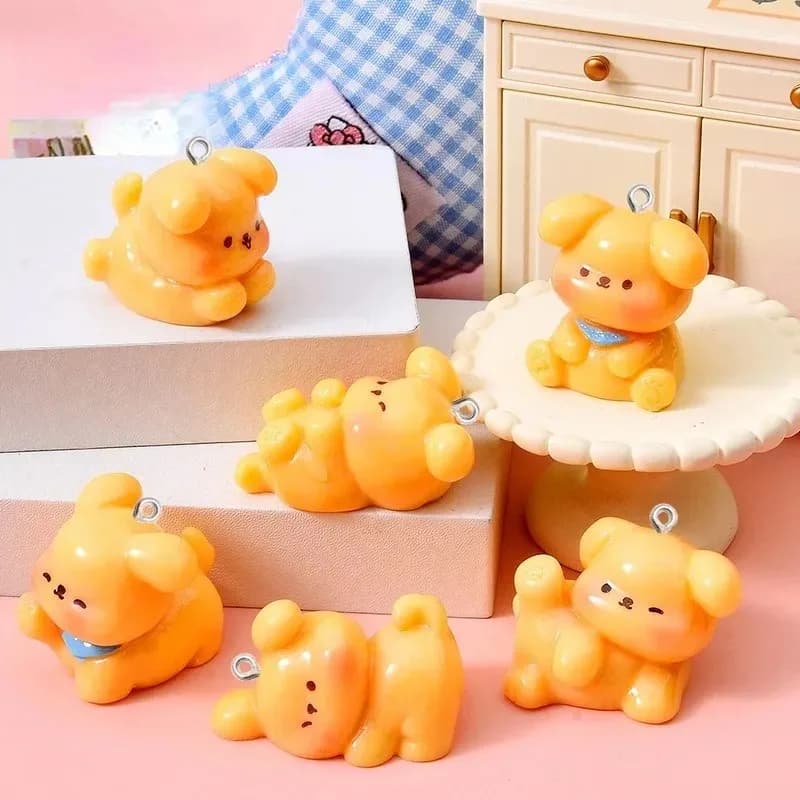 10Pcs Cute Cartoon Dog Acrylic Resin Charms Mini Pendants DIY Jewelry Making for Bracelet Necklace Earring Keychain Bag Decor