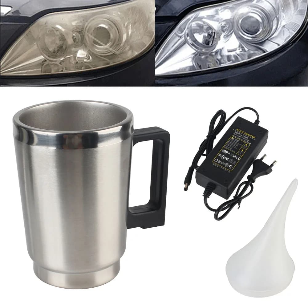 Kit di ripristino delle lenti dei fari dell'auto Lampada per moto Strumenti per la pulizia della lucidatura Riparazione della luce Fari della tazza dell'atomizzatore Fanali posteriori