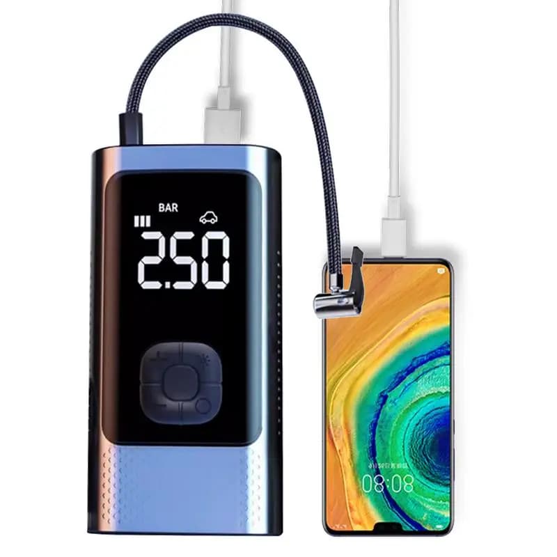 Pompa d'aria a batteria per pneumatici per auto Compressore d'aria a batteria per pneumatici per auto Gonfiaggio rapido Compressore d'aria portatile con display LCD