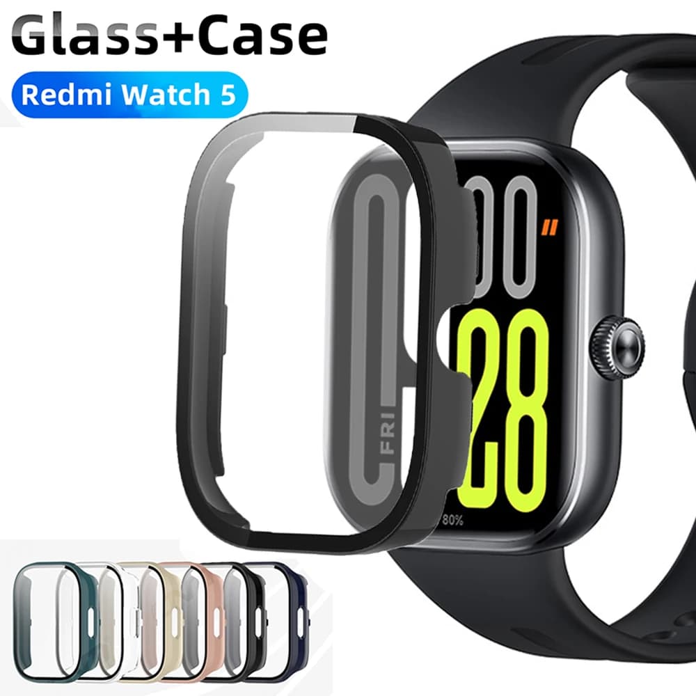 Vetro + Custodia Per Redmi Watch 5 SmartWatch Active All-Around Protezione Dello Schermo PC Paraurti In Vetro Temperato Per Redmi Watch 5 Lite caso