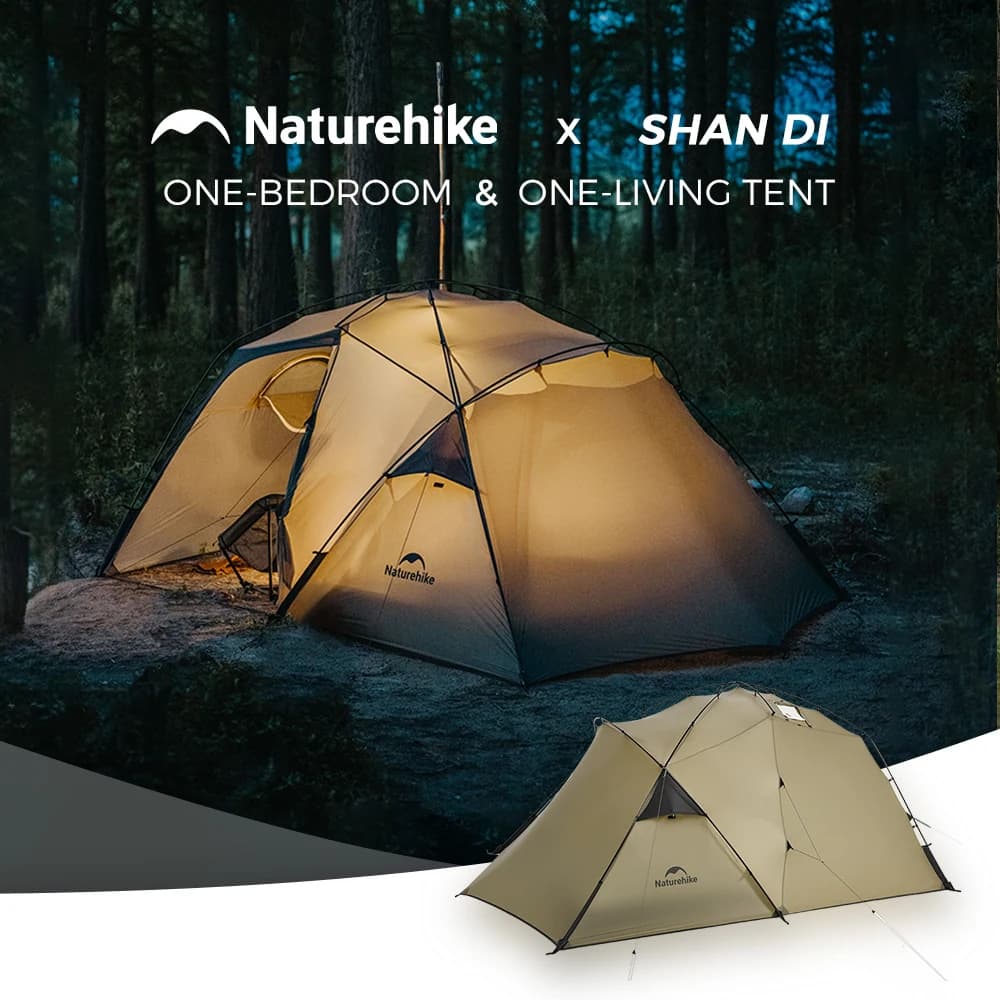 Naturehike 2 Person Camping Tent Ultralight Family Travel Tent One Room One Hall Tent Outdoor Shelter Tent 4 Season Tent