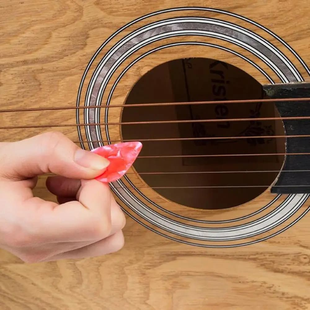Set di 10 Plettri per Chitarra in Celluloide, Spessore 0.46/0.71/0.96mm con Porta Plettri, Plettri per Chitarra Elettrica, Superficie Liscia, Colori Vivaci