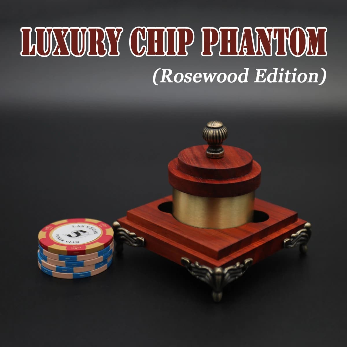 Luxury Chip Phantom (Rosewood Edition) Magic Tricks Red Chip Changes Place Rises Higher in Tube Close-up Magia Illusions Gimmick