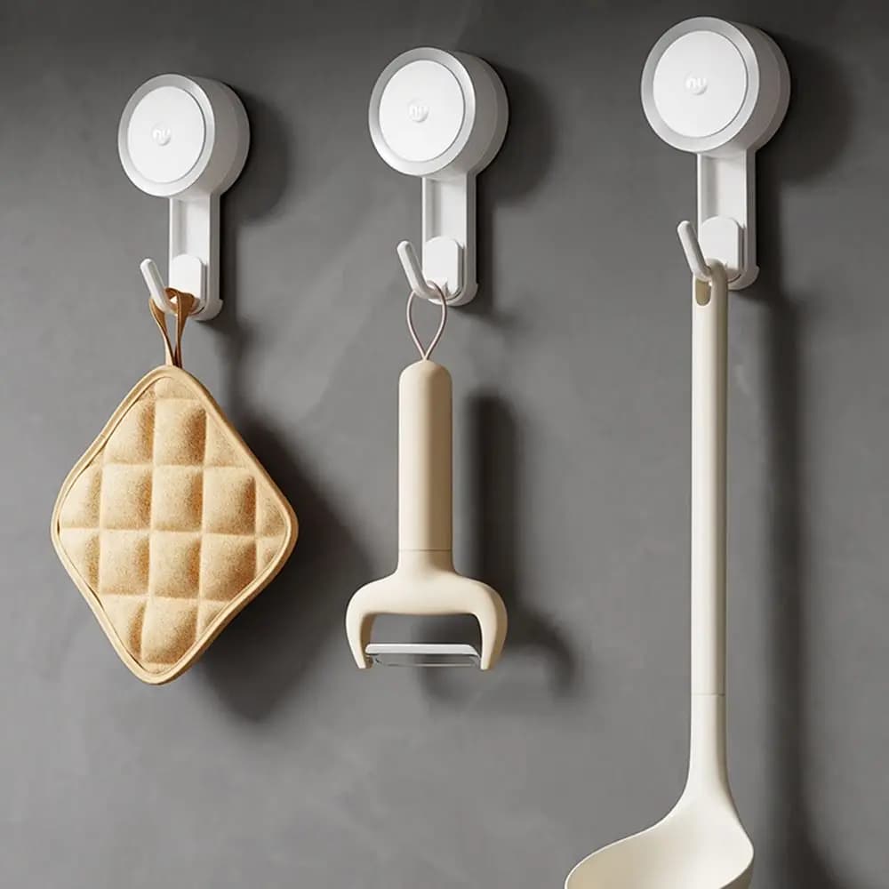 New Vacuum Suction Cup Bathroom Wall Hooks Punch-free Heavy Duty Wall Hanger Reusable Key Hook