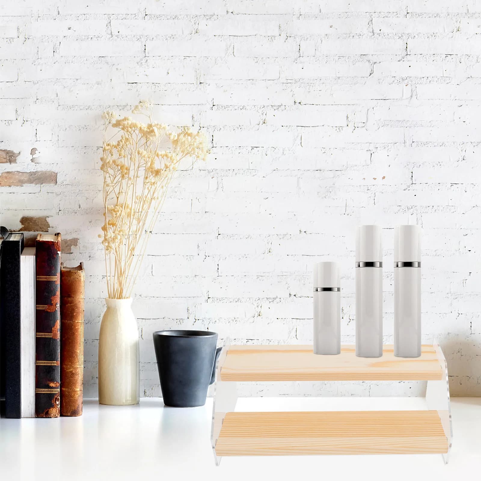 Exhibitor for Sweets in Transparent Acrylic and Wood, for Cakes, Cupcake, Pastry, Macaron, Organizer for Pastry