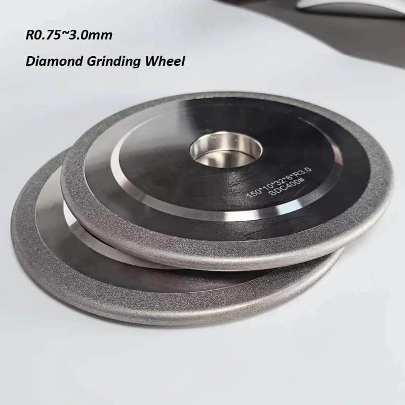 Disco Diamantato SDC con Bordo Arrotondato R0.75-R3mm per Levigatura di Acciaio al Tungsteno, Metallo, Ceramica, Frese e Vetro
