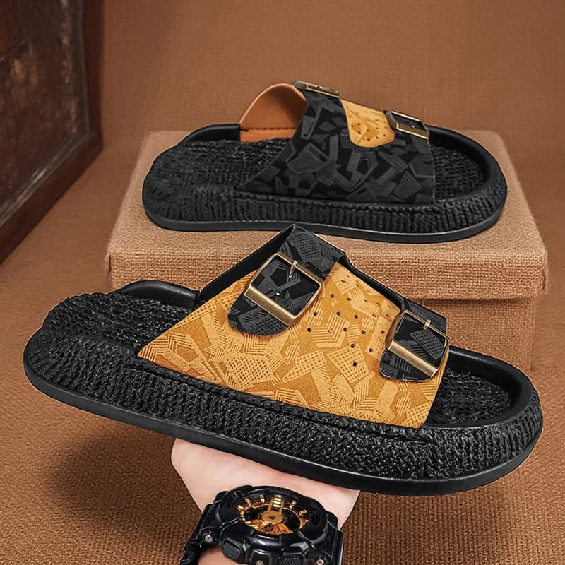 Pantofole casual da uomo alla moda, estive, traspiranti, leggere, con suola morbida, antiscivolo, per passeggiate all'aperto, scarpe da spiaggia giovanili Joker