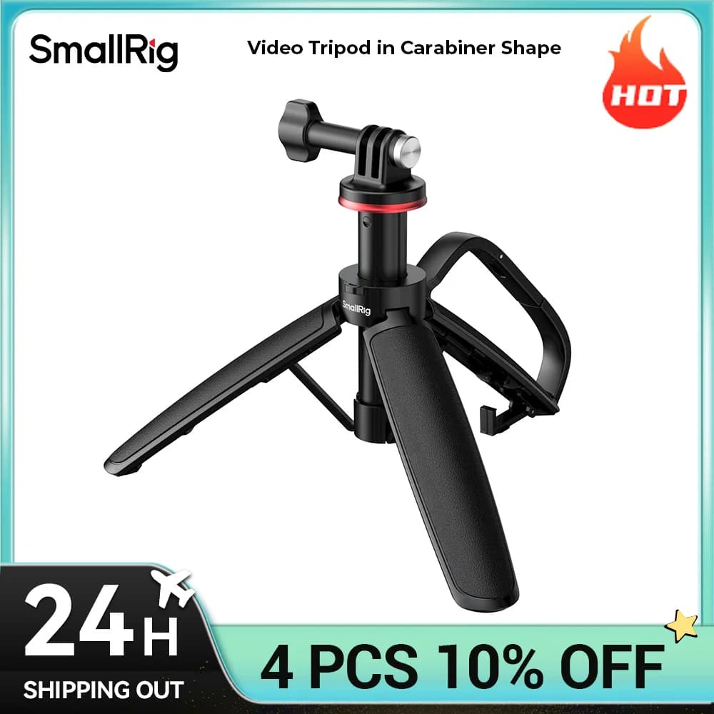 SmallRig VT-07 Action Cam Mantis Treppiede in the shape of a Carabiner Versatility 3 in 1 Palmare, table and suspended for outdoor shooting