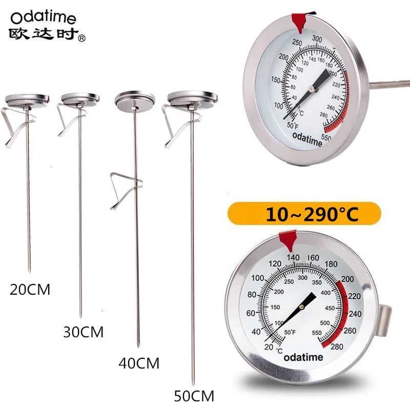 Odatime 20/30/40/50CM Termometro da cucina Passi per barbecue Forno a base di carne Sonda da cucina Termometro Pentole Cottura Indicatore di temperatura degli alimenti