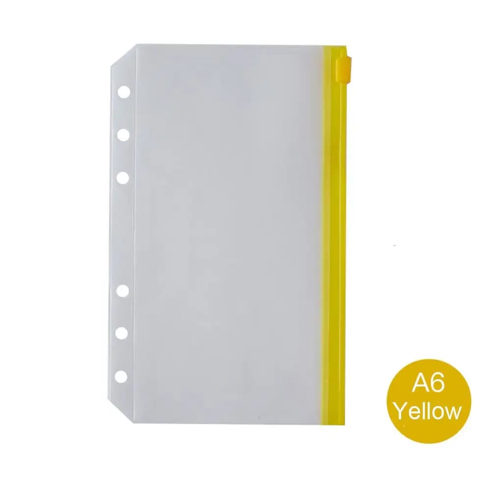 Envelopes Clear Pouch Organizers Document Filing Bags 6 Ring Binder Pockets Notebook Binder A5 A6 Size Binder Zipper Folders