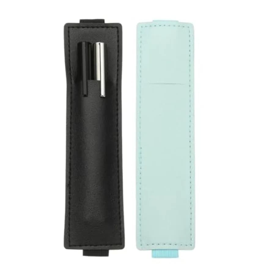 2Pcs Elastic Notebook Pen Holder, Adjustable Hold 2 Pen Holder PU Leather Pencil Sleeve Pouch for Journal Clipboard Planner Boo