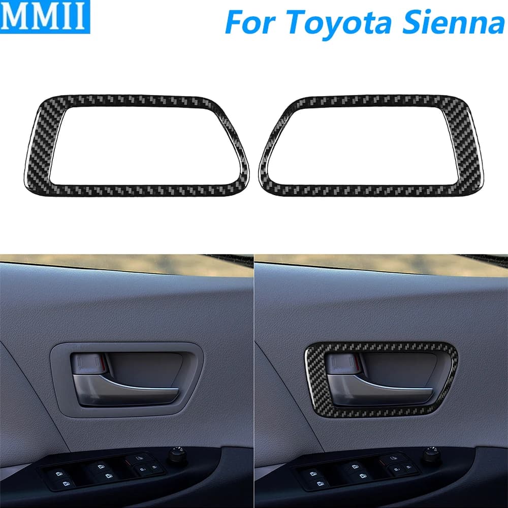 Per Toyota Sienna 2015-2020, Cornice Copertura Pannello Interruttore Maniglia Interna Anteriore in Fibra di Carbonio, Accessori Auto, Adesivo Interno