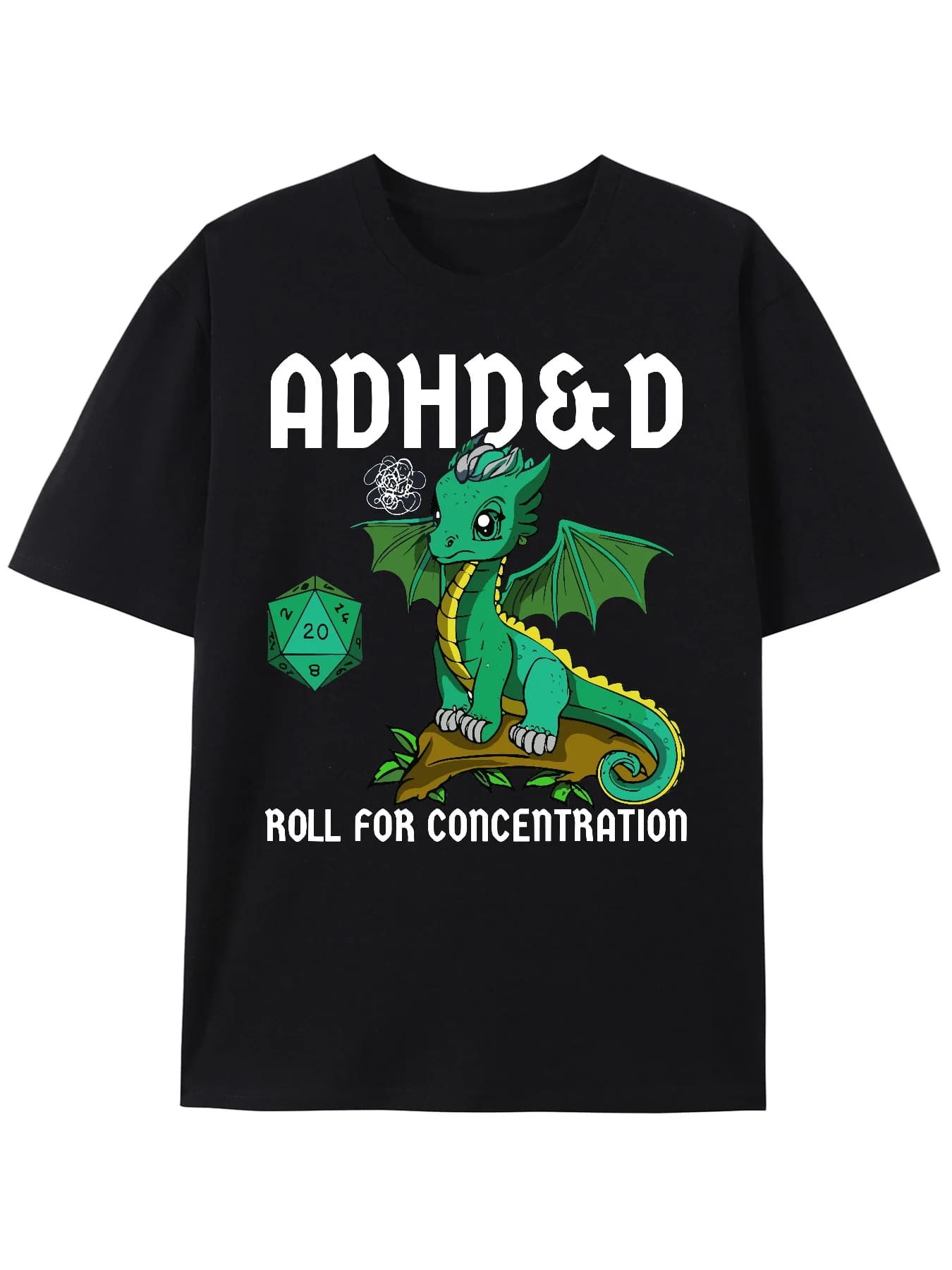 T-shirt da uomo in puro cotone collezione ADHD e D Roll T-shirt drago carino Harajuku Y2k Casual O-Collo manica corta unisex