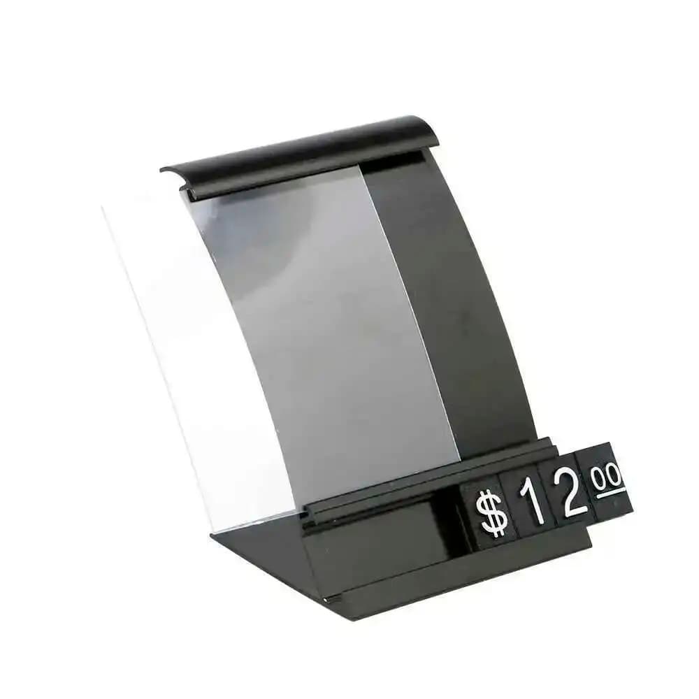 Cornice per etichette ad arco in metallo da 20 pezzi, carta da nome in alluminio dorato, cartellino del prezzo, cartello numerico, custodia a cubo, supporto per targa con cifre