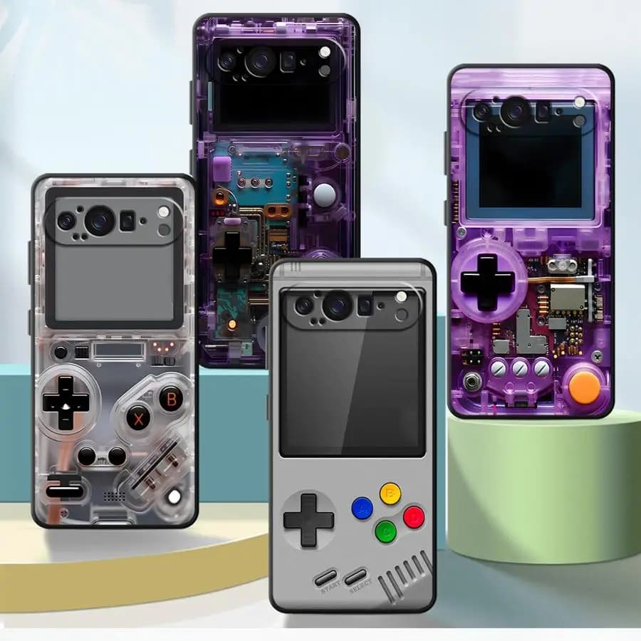 Custodia per Google Pixel 10A 8a 9a 10 9 Pro XL 7a 6 7 8 Pro 6a, Cover per Telefono Viola a Tema Console da Gioco