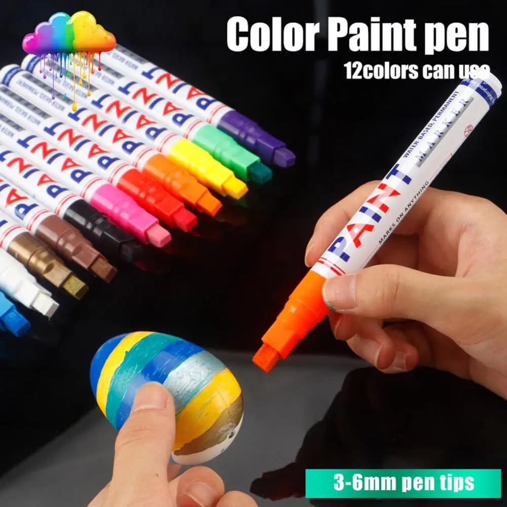 Large Capacity Paint Marker for Car Touch-Up Waterproof Fade-Resistant Oil-Based Pen for Metal Tire Wood Quick-Dry Stone Inscrip