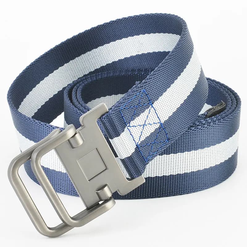 Double loop buckle canvas belt men's Cargo pants student youth belt students Korean version versatile jeans belt women