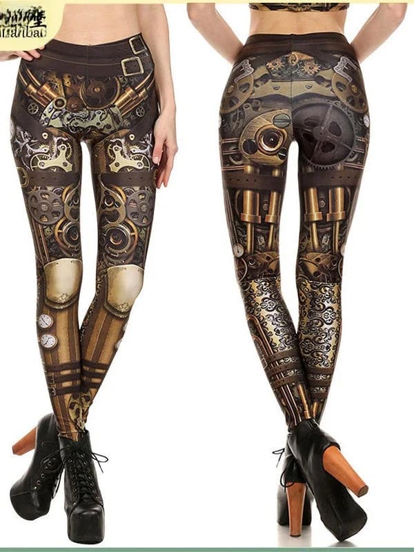 Digital Print Elastic Tight Pants Halloween Themed Base Layer Pants for Women's Outerwear Comfortable Fit Leggings