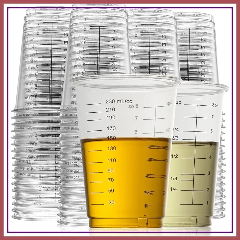 50 Tazze Monouso da 240 ml - in Plastica Trasparente per Resina Epossidica, Cottura, Artigianato e Altro