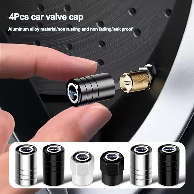 4 tappi coprivalvola per pneumatici auto per Volvo V50 V70 T6 V90 EX30 EX90 EM90 C40 S40 S80L XC-Classic C70 CX70 Rdesign