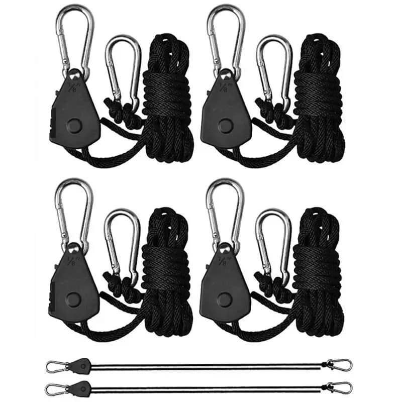 Corda da campeggio per tenda con puleggia, corda antivento per tenda da campeggio, corda antivento con fibbia, corda regolabile per appendere lampade da esterno
