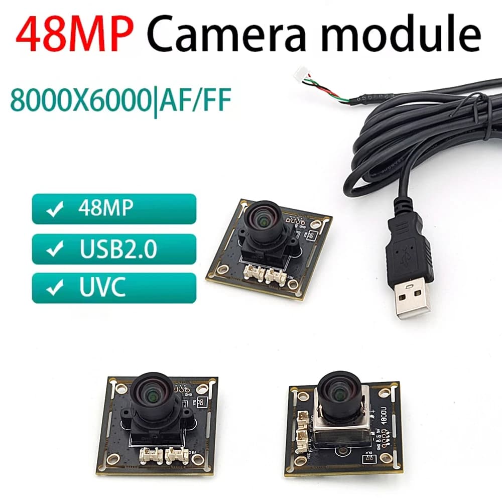 48MP IMX586 Messa a fuoco automatica Modulo fotocamera USB Riconoscimento facciale FF Messa a fuoco fissa 8000*6000P Webcam Driver libero Mini fotocamera Lightburn