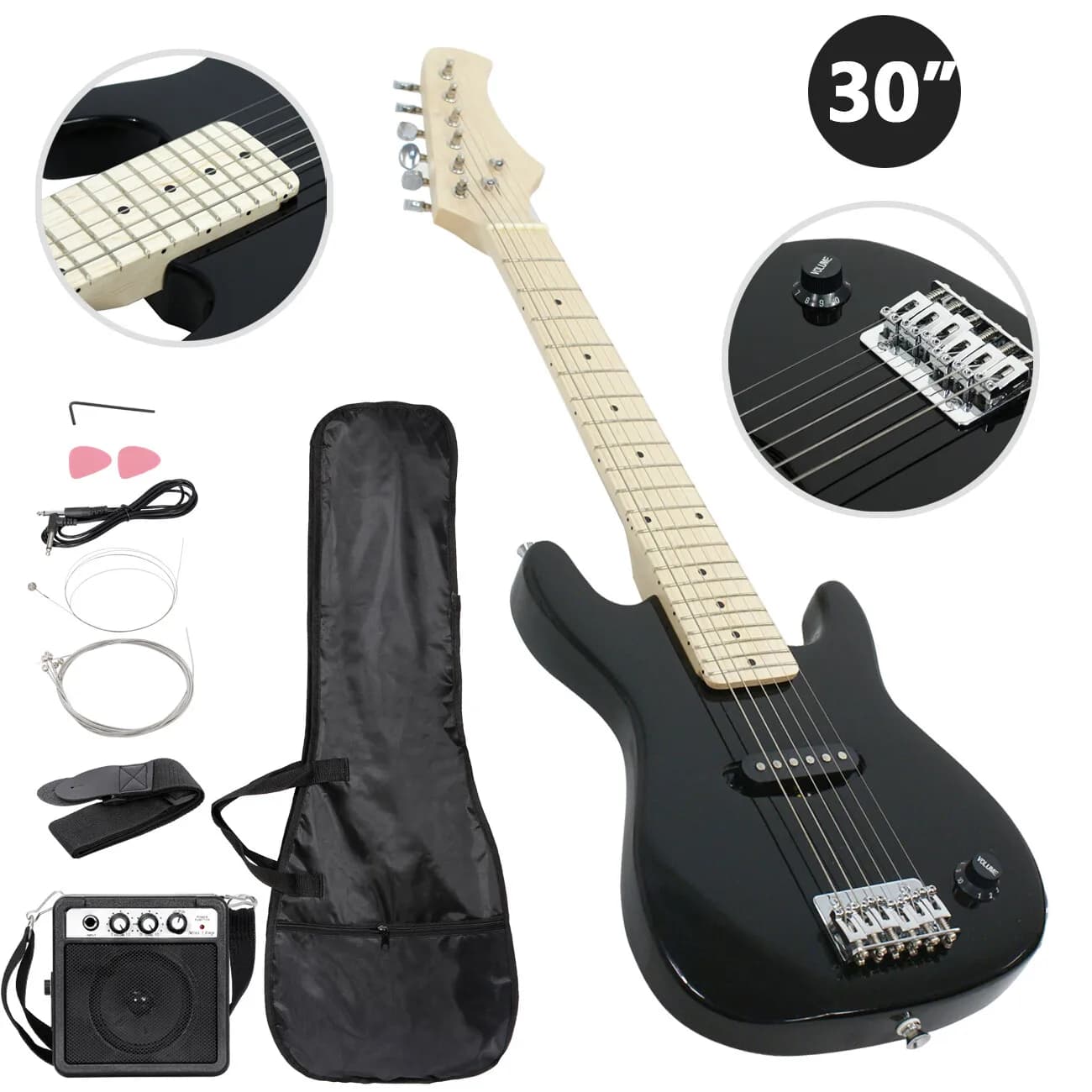 Chitarra Elettrica per Bambini da 30 Pollici, Kit per Principianti con Amplificatore e Borsa