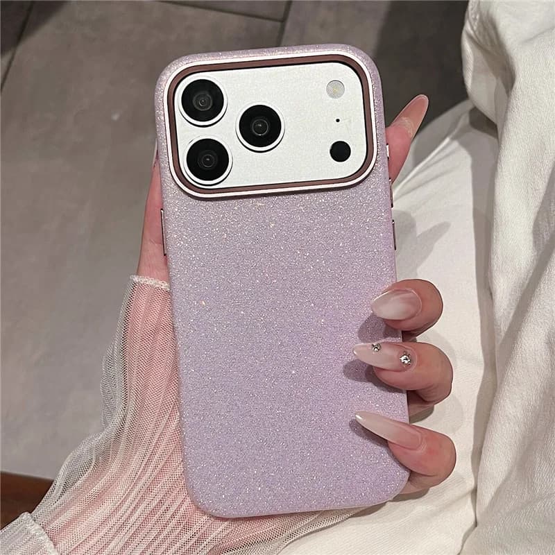 Custodia Magnetica Lusso Bling Glitter in Pelle PU con Lente Metallica per iPhone 17 Pro Max, 17 Pro, 16, 16 Pro, Compatibile con Caricabatterie Wireless MagSafe