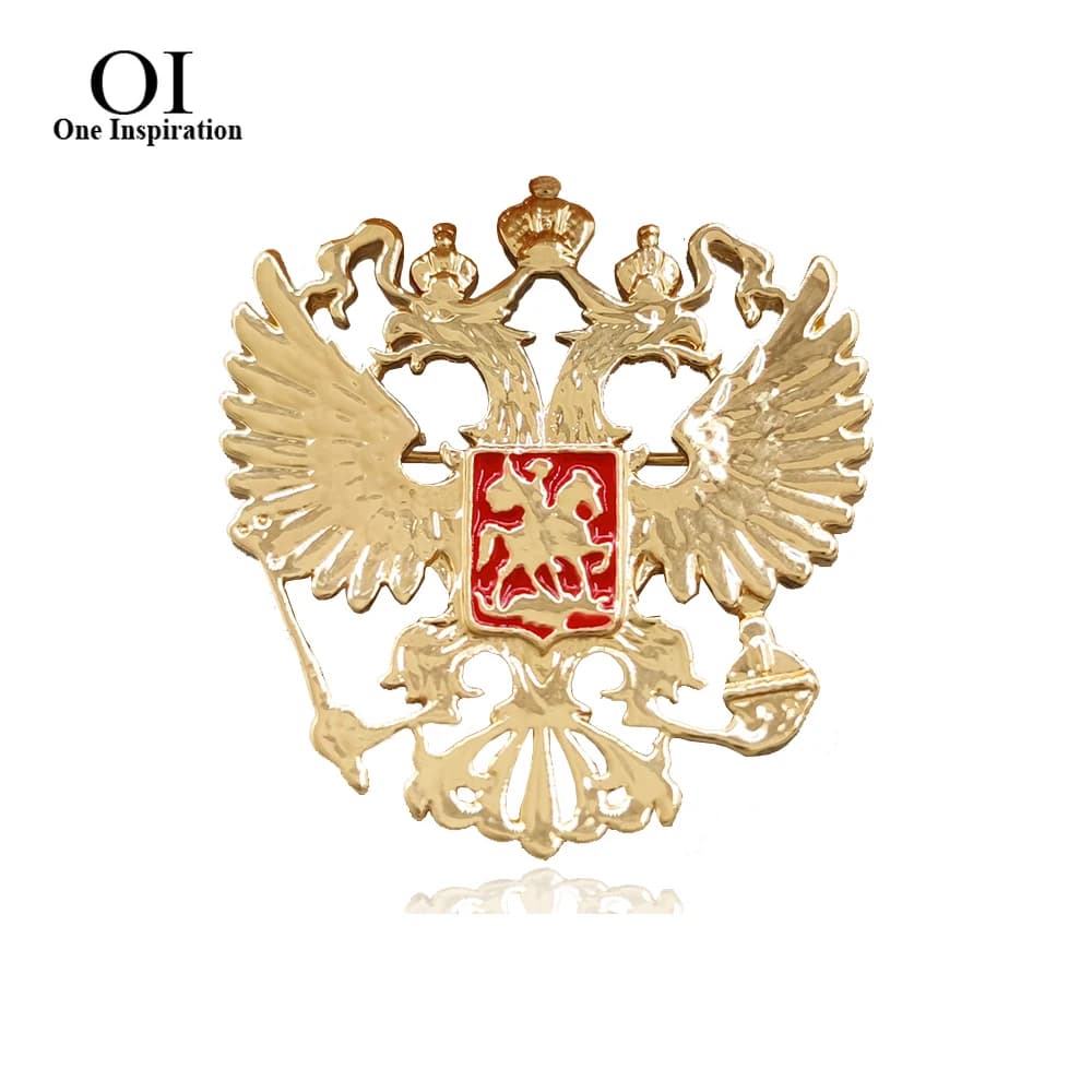 BUCOMEOI New Arrival Fashion Alloy Brooch Pin Russia Guards Eagle Badge for Women Men Corsage Suit Scarf Hat Hijab Pins Jewelry