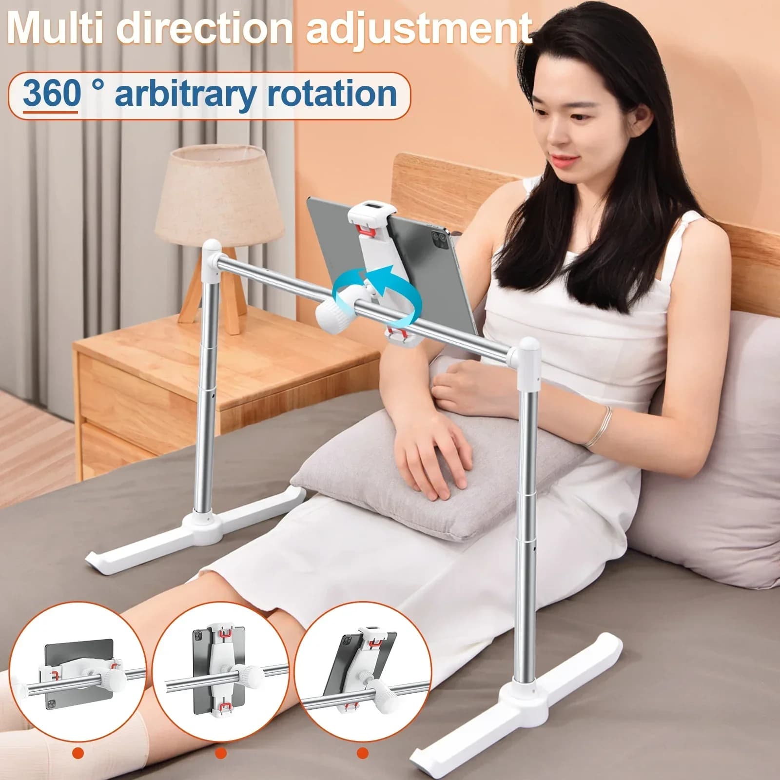 Oatsbasf Supporto per tablet Supporto per telefono per letto Rack multifunzionale Supporto per notebook pieghevole regolabile Staffa per iPad Supporto da tavolo