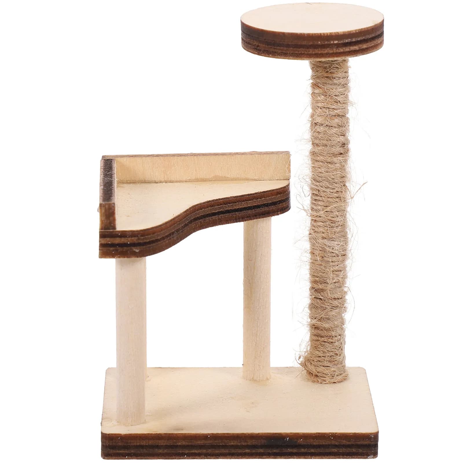 Mini Casa in Legno per Gatti, Albero Tiragraffi Decorativo di Piccole Dimensioni, Perfetto per l'Arredamento di Case in Miniatura