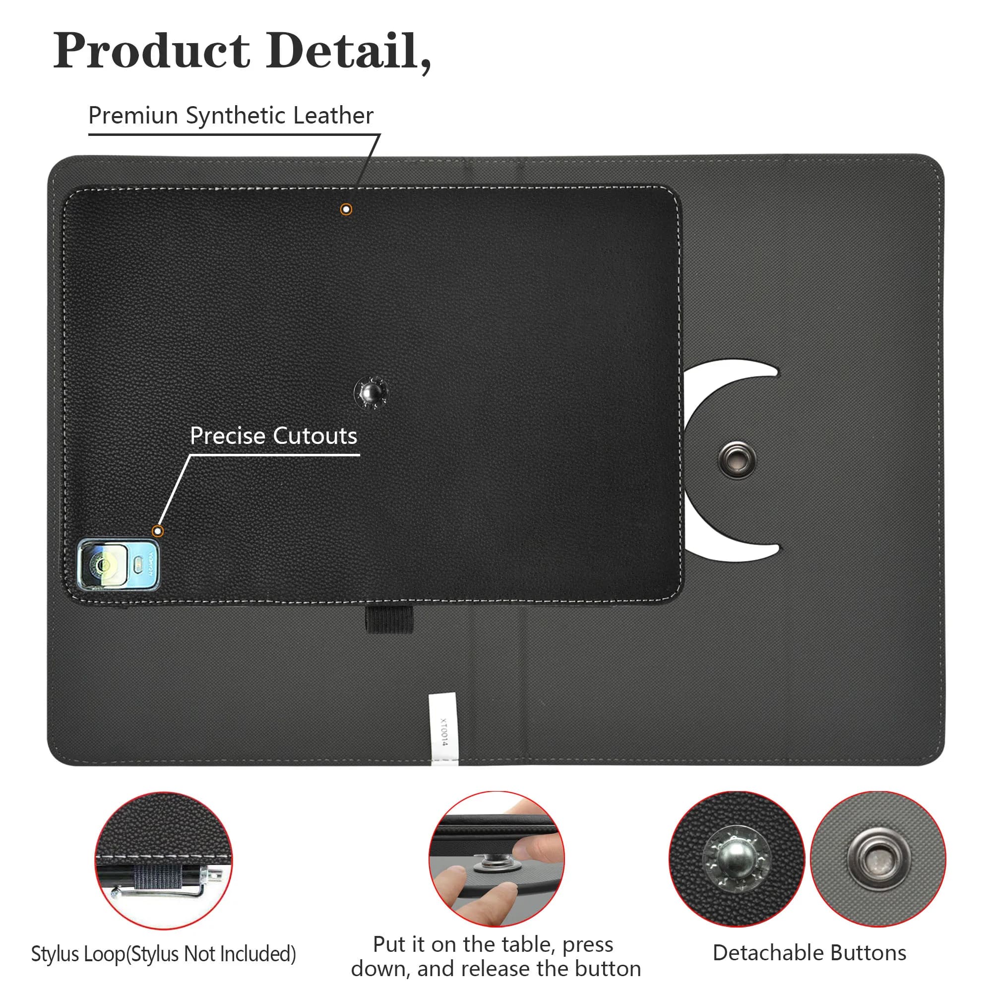 For XPPen Magic Drawing Pad 12 12.2 inch Tablet Case, 360 Degree Rotary Rotating PU Leather Cover