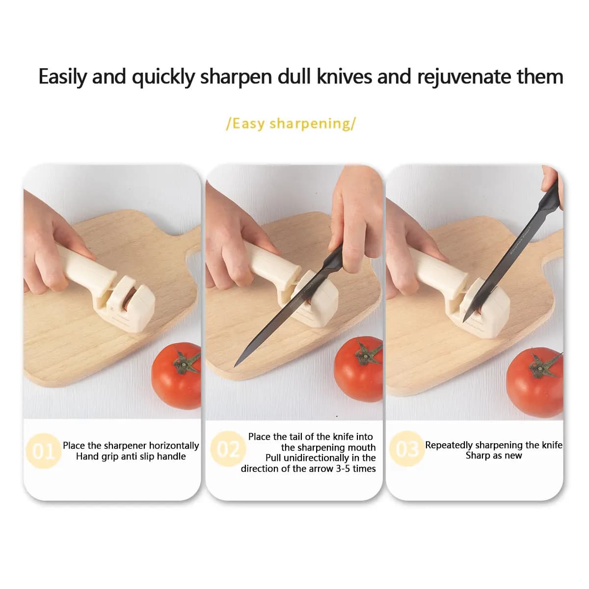 Multifunction knife 2-in-1, Stone for Sharpening Kitchen and Scissors, Portable Tool for Rapid Domestic Use