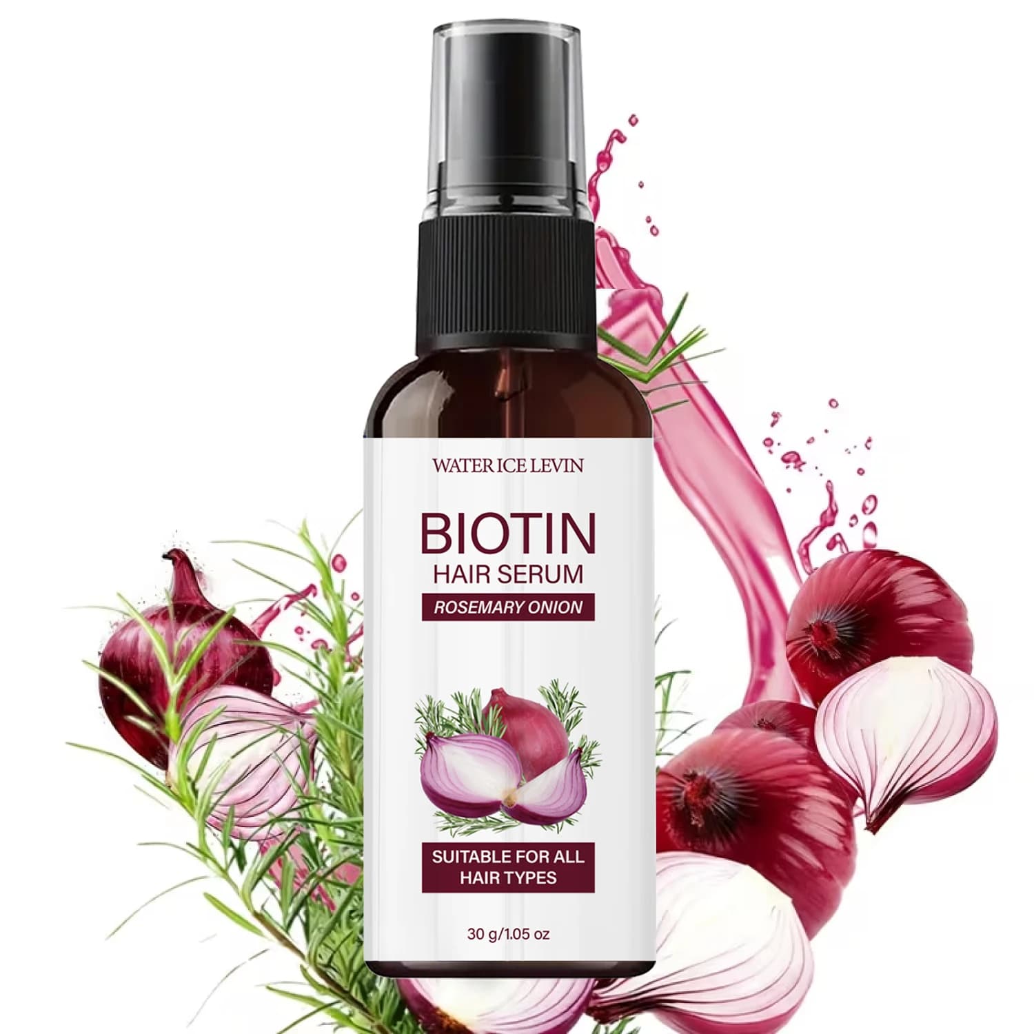 Siero per Capelli alla Biotina con Extract di Rosmarino e Cipolla, Nutriente, Rinforzante e Lisciante per tutte le Tipi di Capelli, Treatment for the Cuoio Capelluto 30g