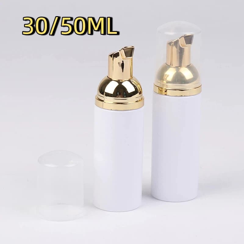 30/50ML Oro Bianco Plastica Pompa Schiuma Bottiglia Riutilizzabile Vuoto Viso Ciglia Detergente Schiuma Cosmetico Sapone Dispenser bottiglia