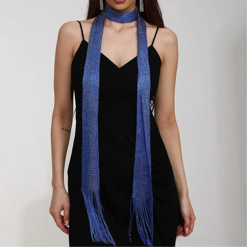 Fashion disco sun protection bright silk shawls for women lace nappa shiny necklace party gold silver evening dress scarf