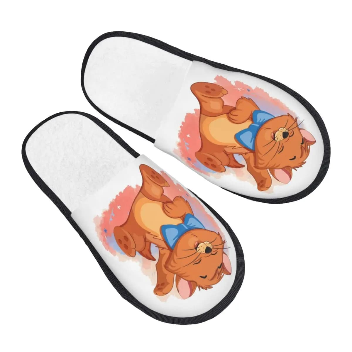 Marie Cat Custom Slippers in Memory Foam, Warm and Comfortable with Women's Anti-slip Sole