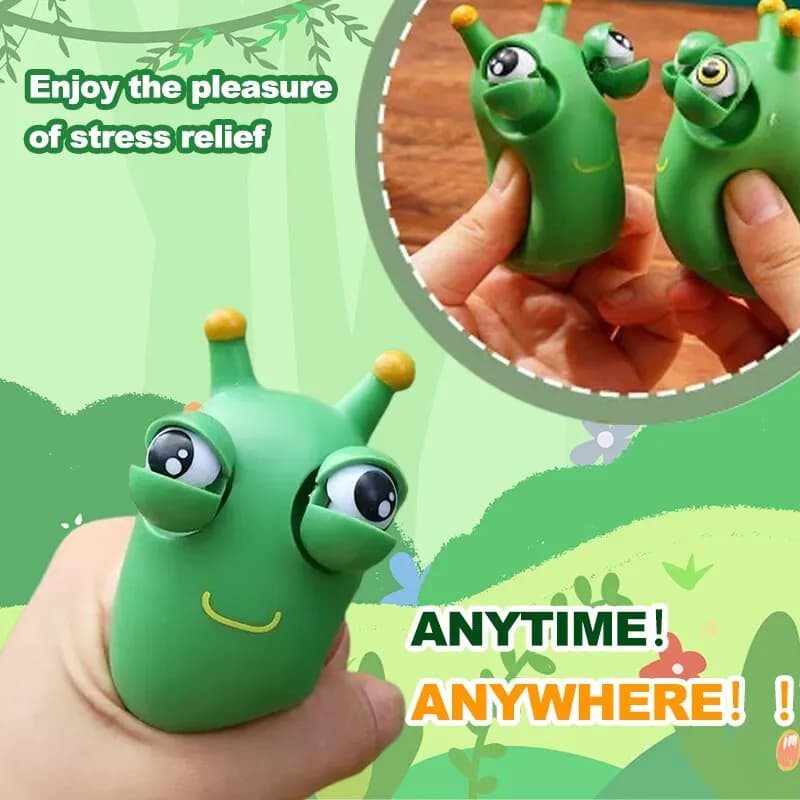 1/3Pcs Green Worm Squeeze Eye Popping Toy Fidget Sensory Stress Relief Toy Adult Birthday Gift Decoration Ornament