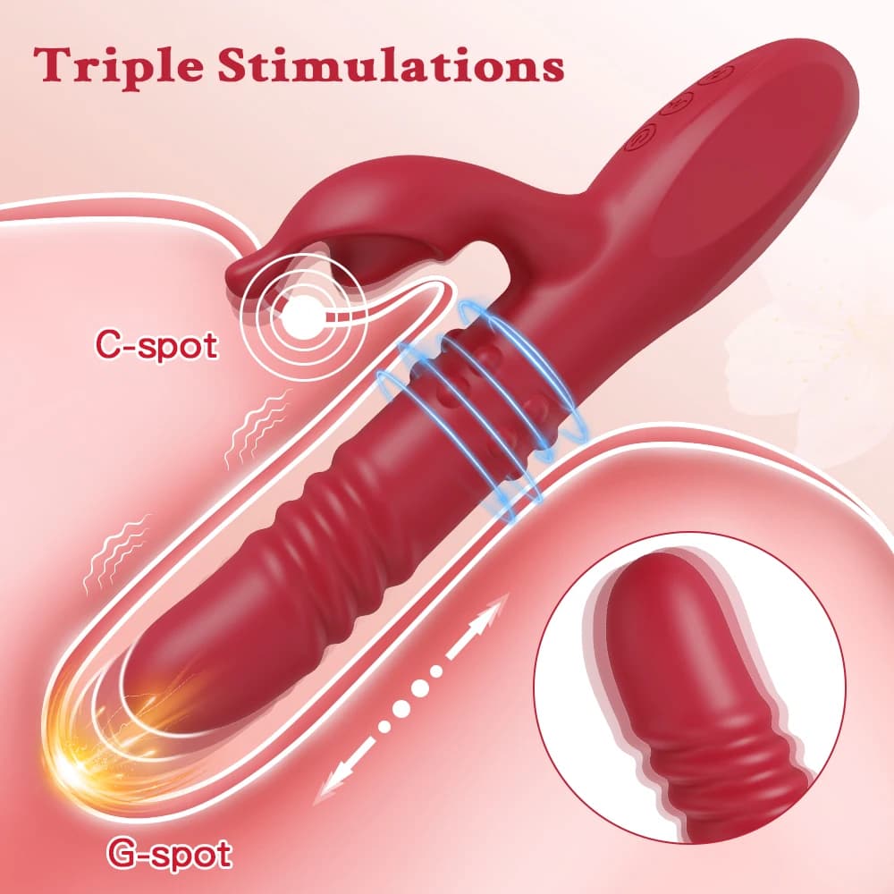 Vibratore del coniglio per le donne Potente punto G telescopico rotante stimolatore della vagina del clitoride Masturbatore femminile per giocattoli sexy per adulti