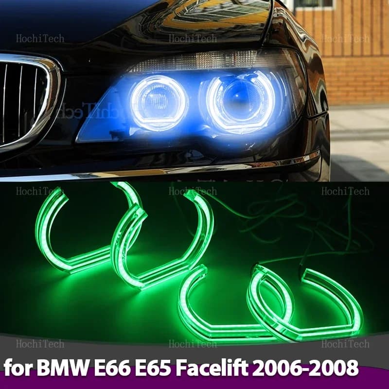 Anelli LED RGB Multicolore Controllabili via App per BMW Serie 7 E65 E66 Facelift 2006 2007 2008