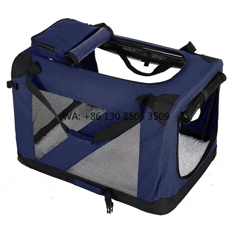 Portable Folding Dog Carrier with Zipper Closure and Solid Pattern Easy to Use and Carry Pet Kennel with Tent for Car Travel