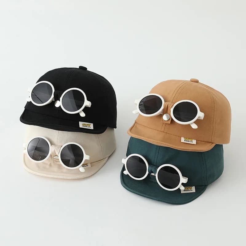 Occhiali da sole staccabili Baby Duck Tongue Hat Moda Bambini Cappelli da baseball 1-5 anni Bambini Protezione solare per esterni Occhiali da sole Visiere
