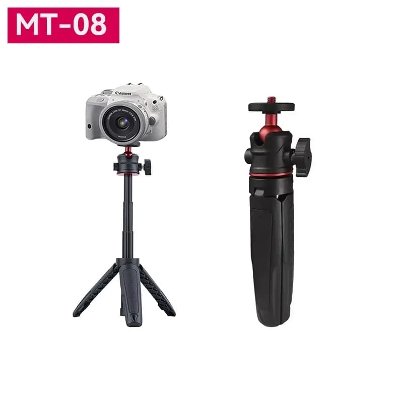 MT-08 Mini Desktop Selfie Stick Treppiede Fotocamera portatile Fotocamera DSLR Live Vlog per GoPro Camera Phone Supporto retrattile portatile