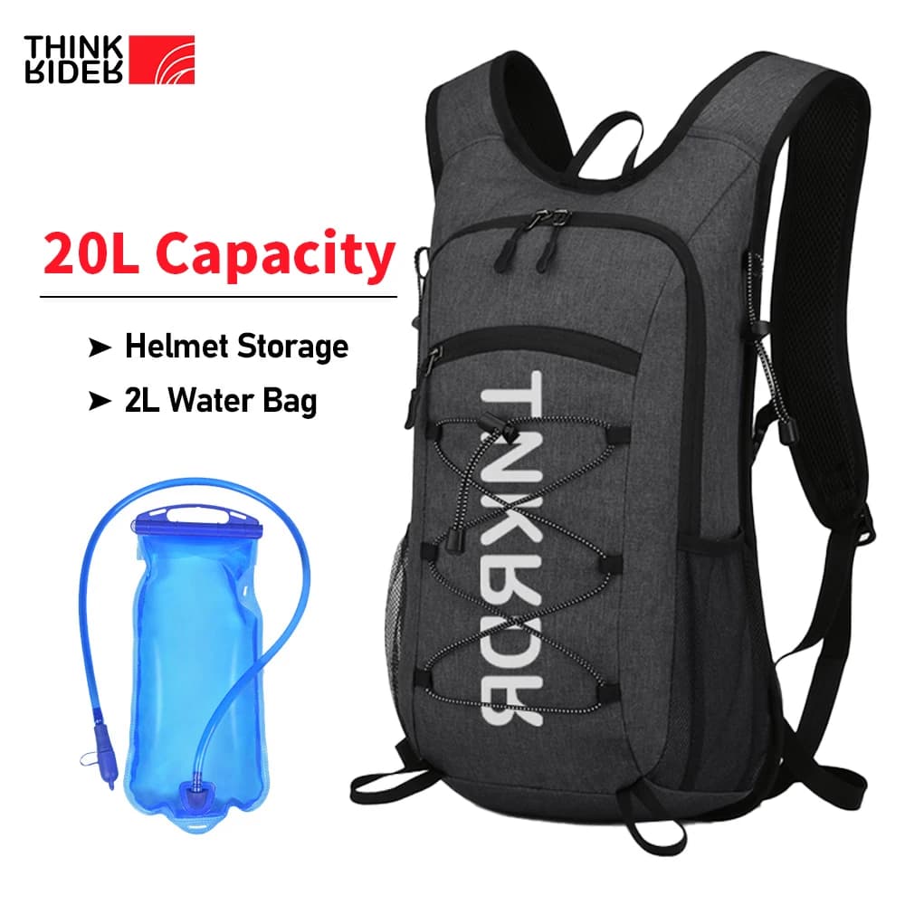 Light water backpack ThinkRider from 20 liters, running backpack with 2 liters water bladder, hydro-water backpack for cycling, hiking