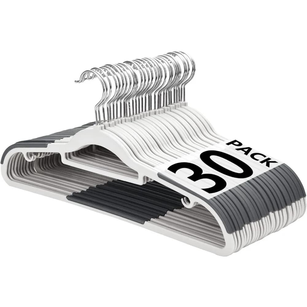 Confezione da 10 grucce antiscivolo, appendiabiti in plastica resistente, 360 ° Grucce girevoli salvaspazio con ganci per abiti per camicie, pantaloni