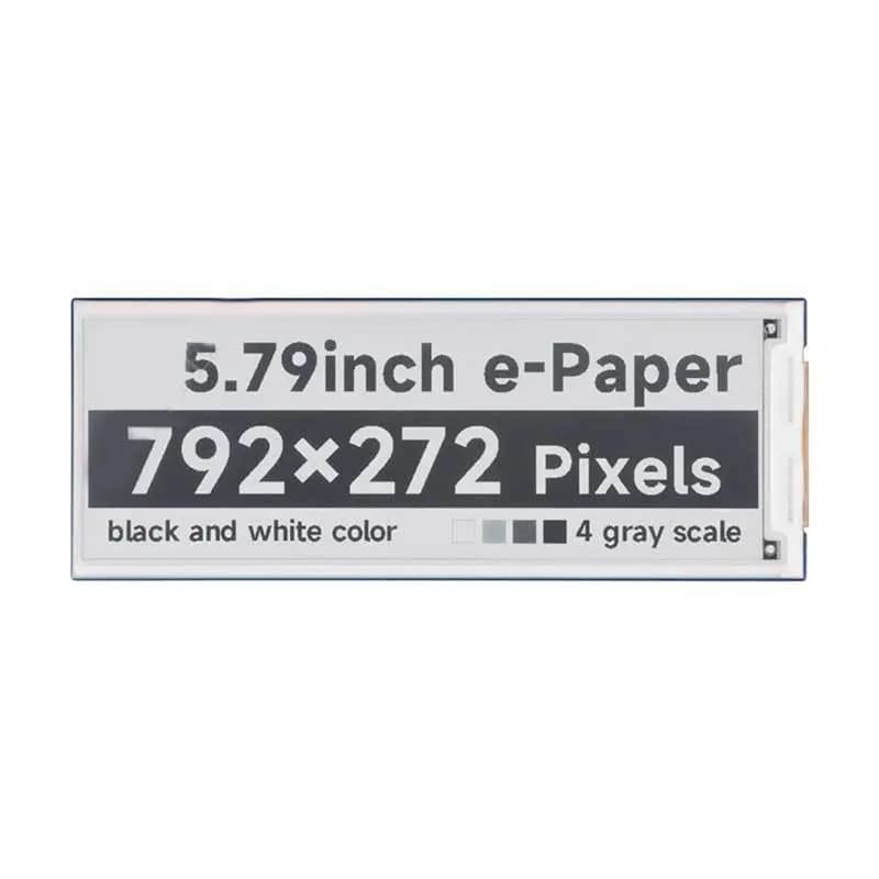 E-Paper Display Module with A99E-SPI Interface, 5.79 E-Ink Screen 792x272 White and Black for Raspberry Pi Jetson Series, Low Energy Consumption