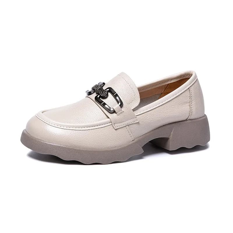 CICIYANG Women's Mocassini Sneakers 2025 Spring New shoes with real leather platform Woman Casual Women's Shoes in British style