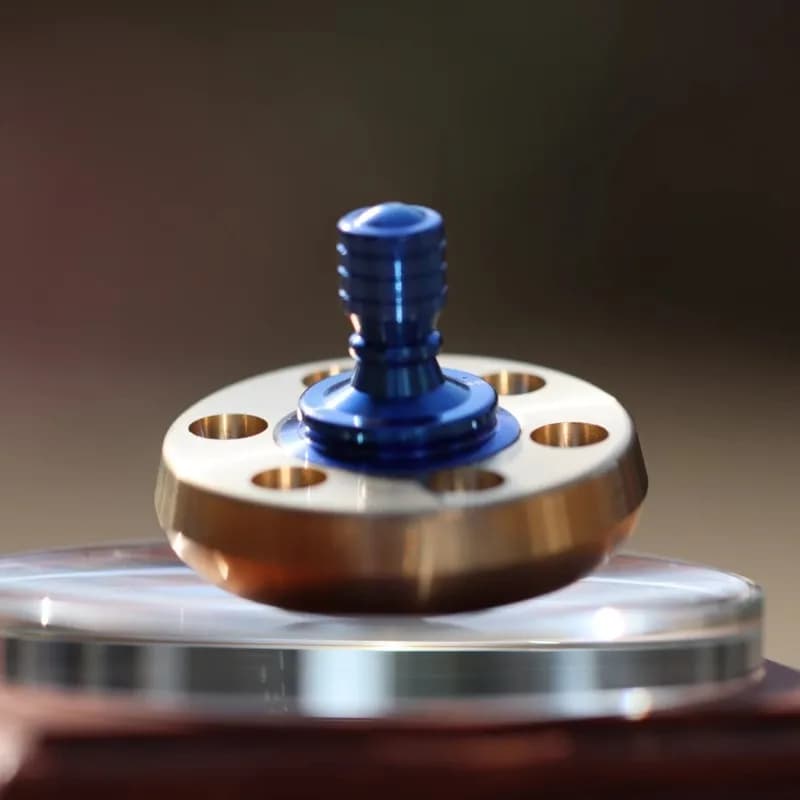 Manico in lega di titanio Trottola in ottone Spinner per dito Perlina in ceramica Fidget EDC Giocattolo Decorazione del desktop